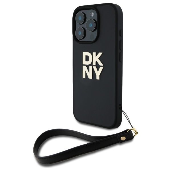 DKNY HC PU Wrist Strap and Stack Logo case for iPhone 16 Pro Max 6,9" black