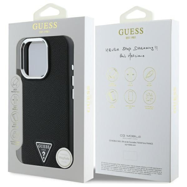 422313_oryg Guess HC MagSafe Grained PU Triangle Logo case for iPhone 16 Pro Max 6,9" black