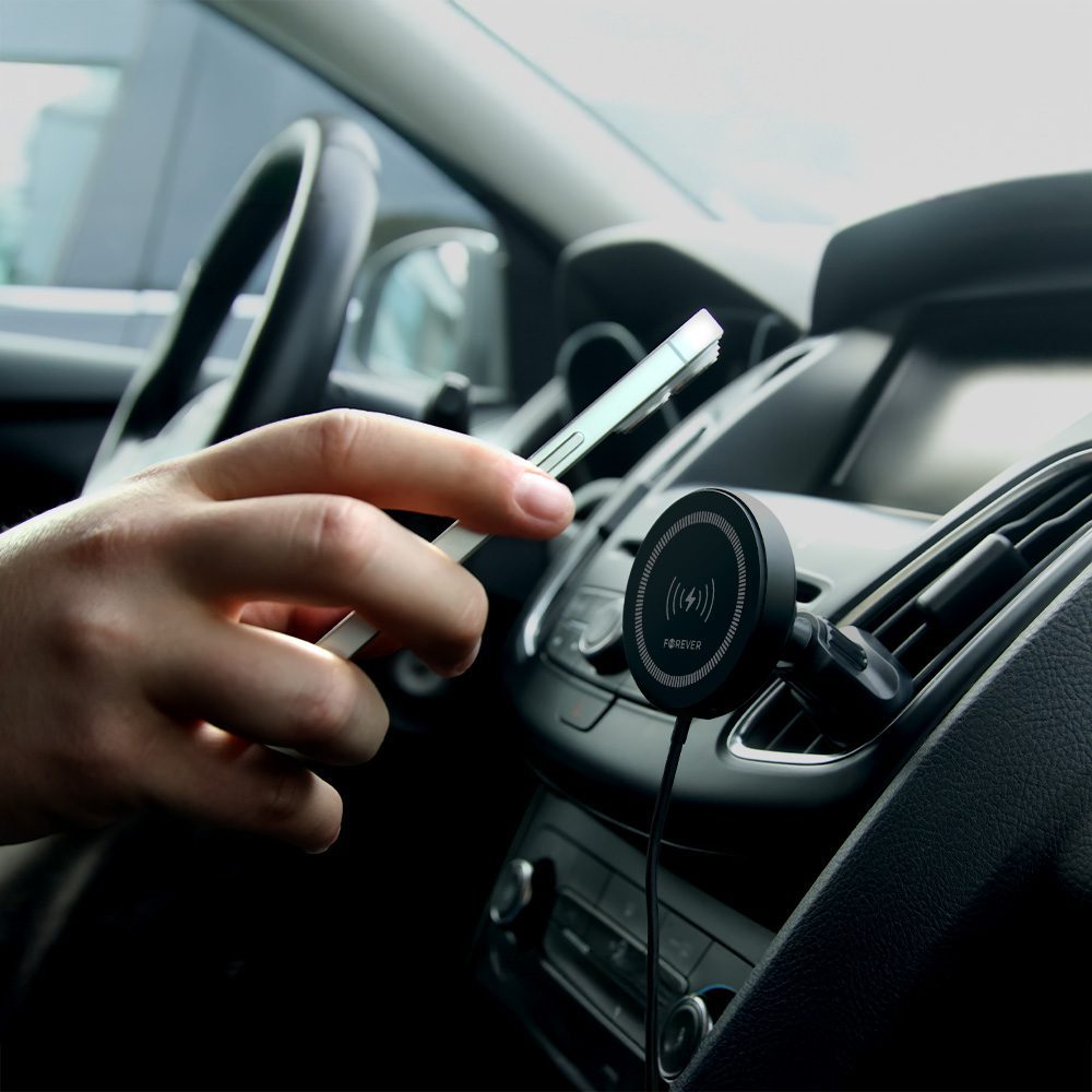 Forever car holder for air vent MACH-300 magnetic with wireless charging black Qi2 15W