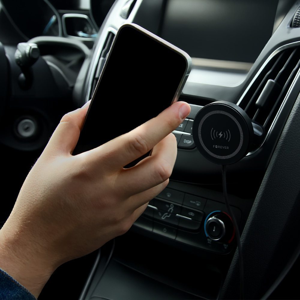 Forever car holder for air vent MACH-300 magnetic with wireless charging black Qi2 15W