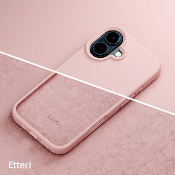 Etteri Silicone case for iPhone 16 Plus 6,7" light pink