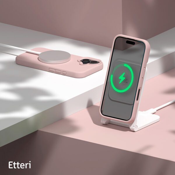 Etteri Silicone case for iPhone 16 6,1" light pink