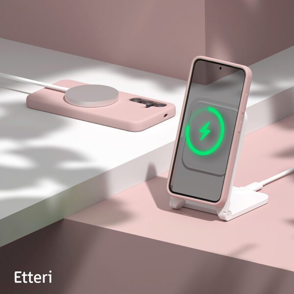 Etteri Silicone Mag case for Samsung Galaxy S25 Edge light pink