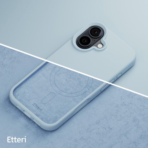Etteri Silicone Mag case for iPhone 16 Plus 6,7" light blue