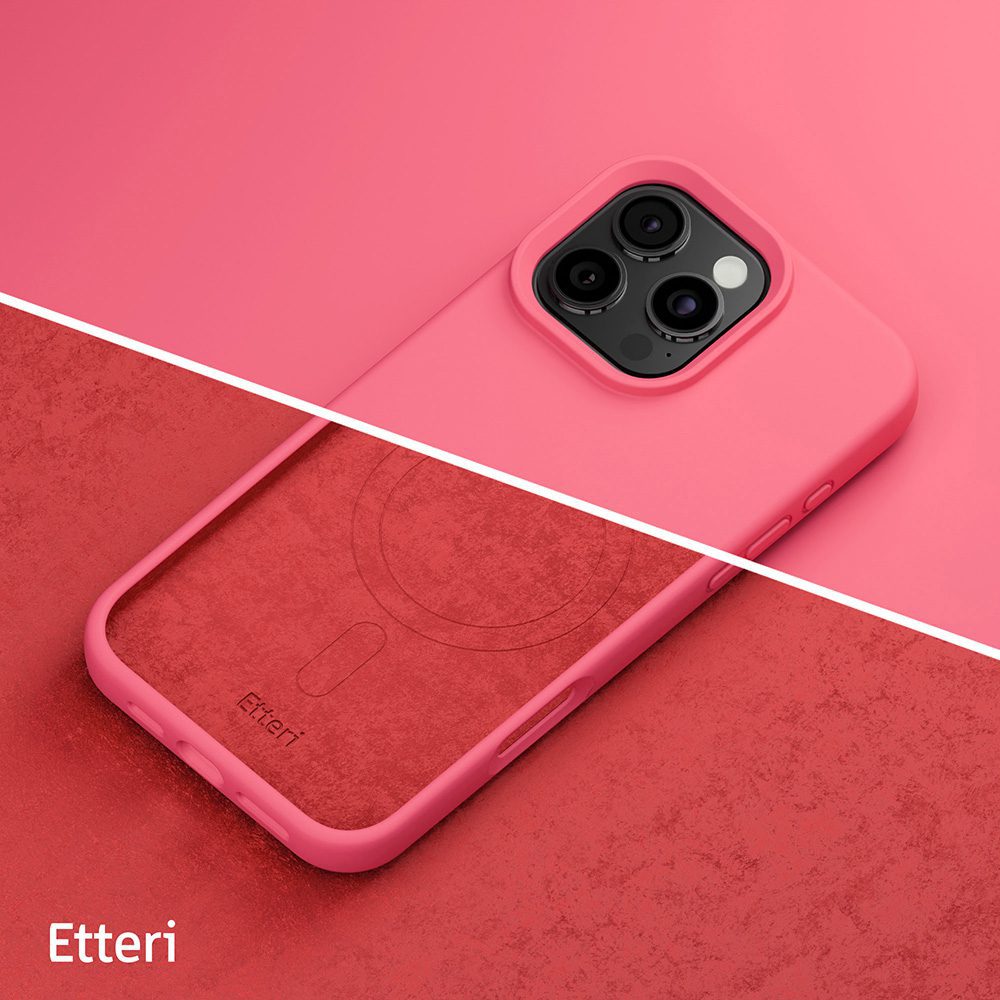 Etteri Silicone Mag case for iPhone 16 Pro Max 6,9" raspberry