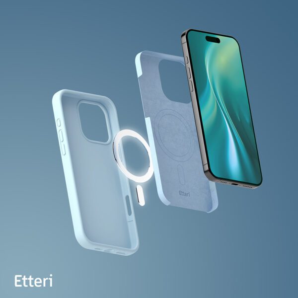 Etteri Silicone Mag case for iPhone 16 Pro 6,3" light blue