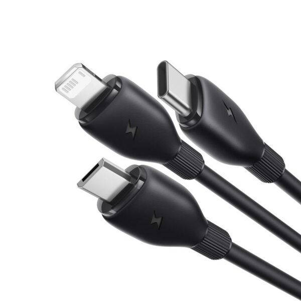 Baseus Ultra-Fast One-for-Three Fast Charging Cable USB-A to M+L+C 3.5A 0.8m Cosmic Black