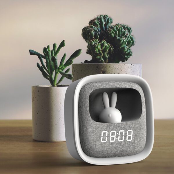 425251_oryg Alarm clock with LED Bunny night light PURE FNL-06 AURORA white square Forever Light