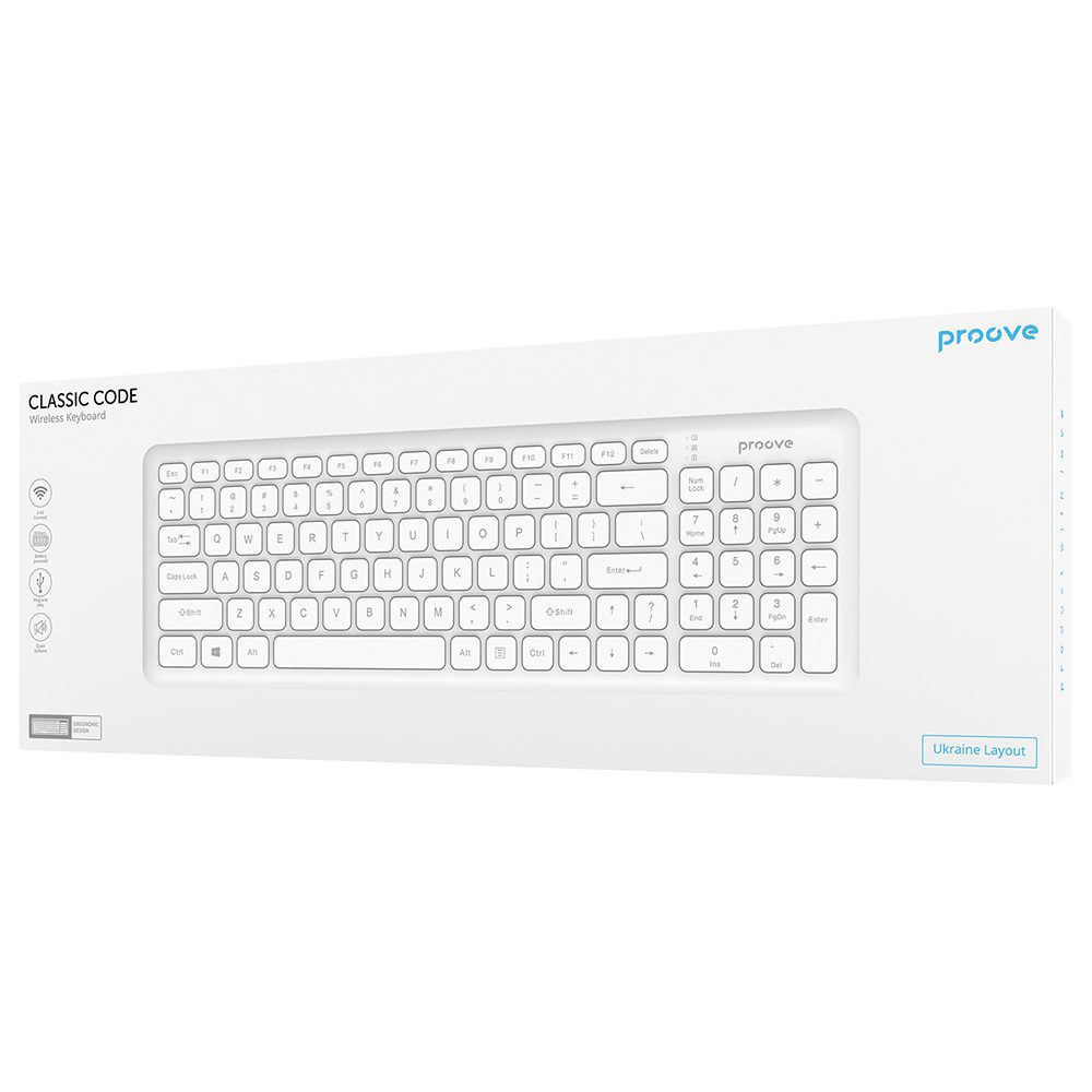 Proove wireless keyboard Classic Code white