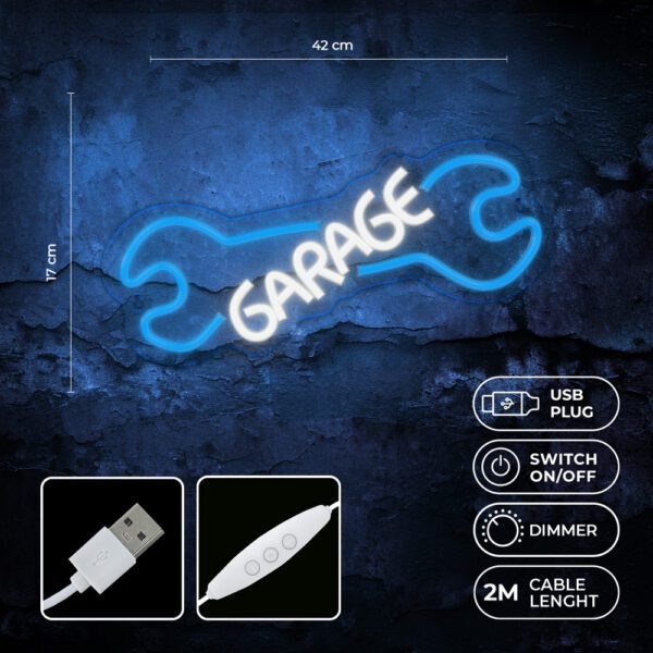 429483_oryg Neon PLEXI LED GARAGE blue white NNE22 Neolia