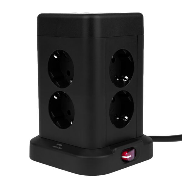 Huslog Vertical Extension Cord with USB