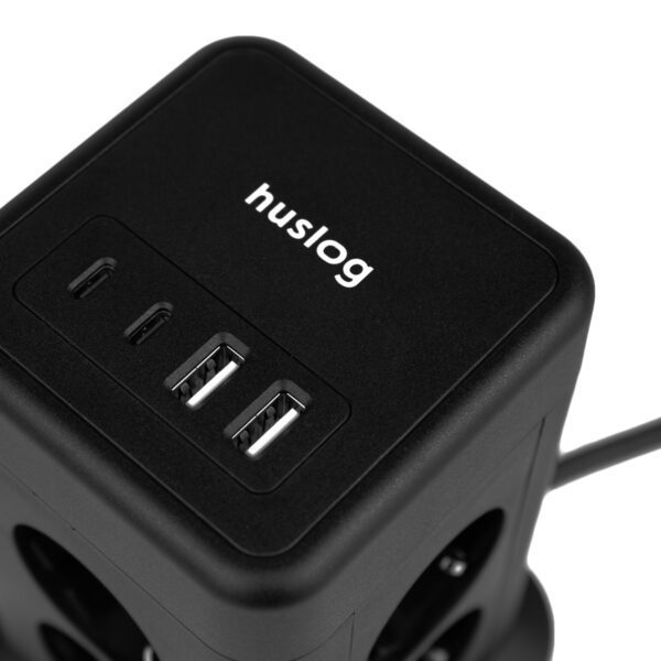 Huslog Vertical Extension Cord with USB