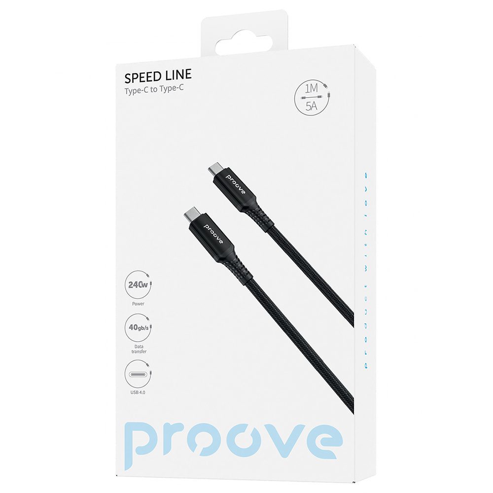 Proove cable Speed Line USB-C - USB-C 1m 240W black