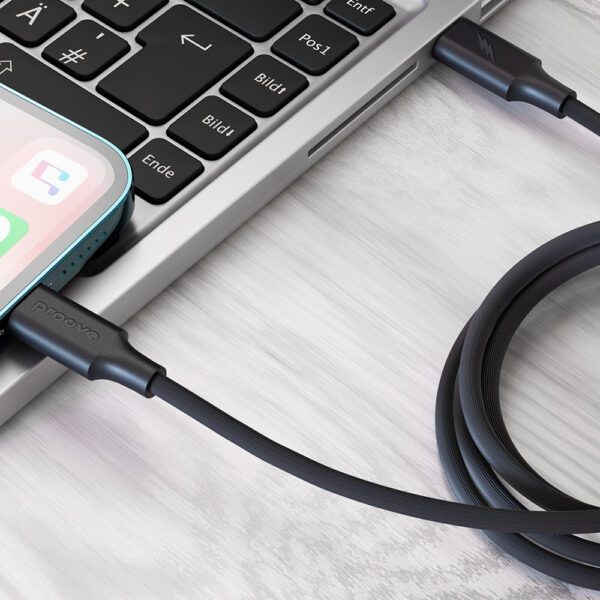 Proove cable Striped Silicone USB-C - Lightning 1m 3A black