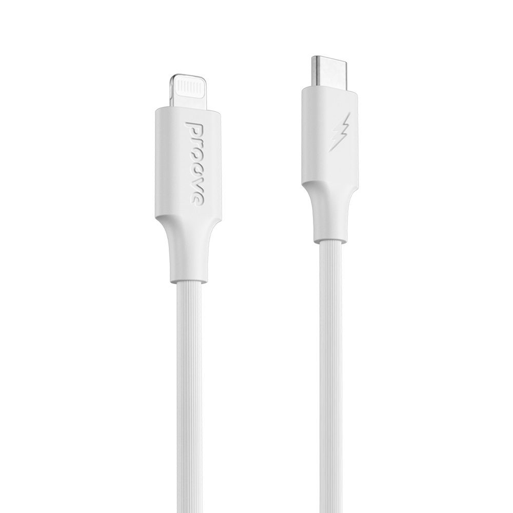 Proove cable Striped Silicone USB-C - Lightning 1m 3A white