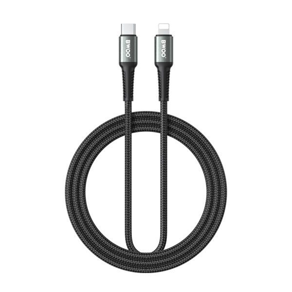 BWOO Braided Cable USB-C - Lightning 3m 30W black