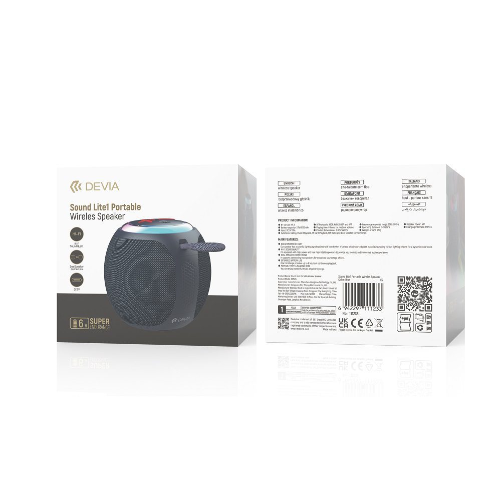 Devia Bluetooth speaker Lite1 black