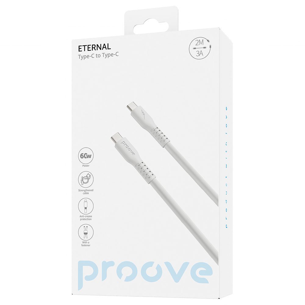 Proove cable Eternal USB-C - USB-C 2m 3A white