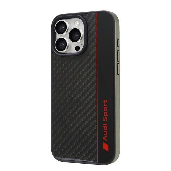 Audi Carbon Fiber Stripe case for iPhone 16 Pro Max 6.9" black