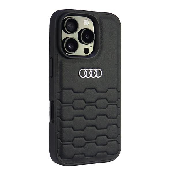 Audi Synthetic Leather case for iPhone 16 Pro 6.3" Black