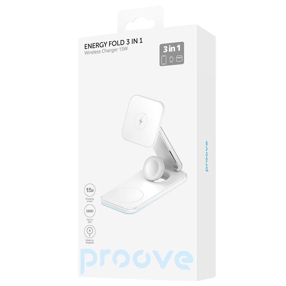 Proove wireless charger Energy Fold 3 in 1 white