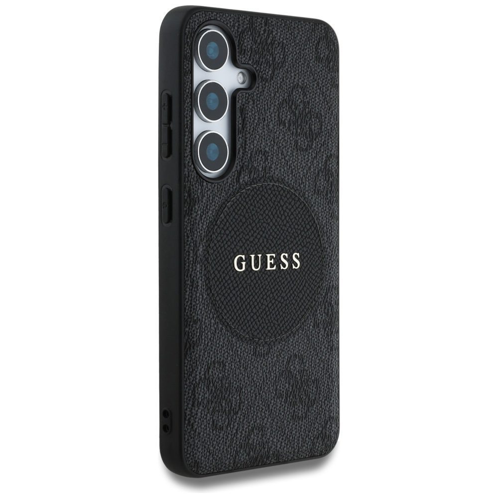 Guess HC MagSafe PU 4G Circle Classic Logo case for Samsung Galaxy S25 black