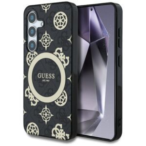 Guess HC Magnetic IML Peony on 4G Background case for Samsung Galaxy S25 black