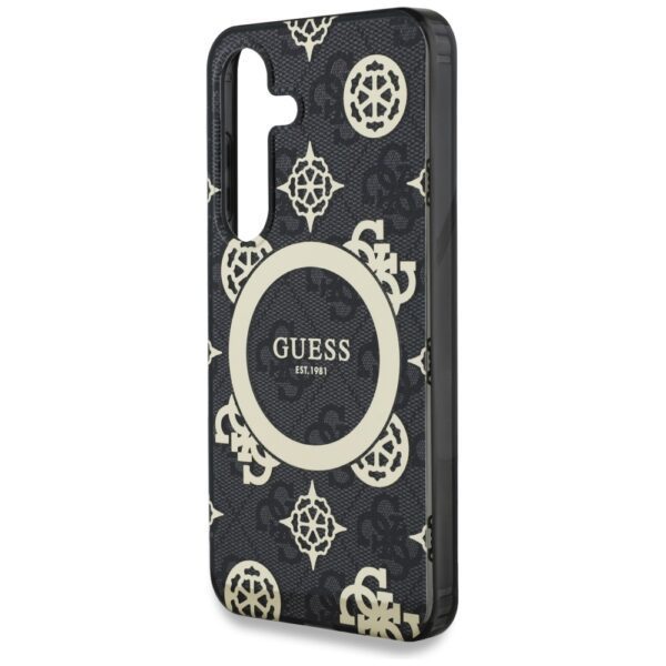 Guess HC Magnetic IML Peony on 4G Background case for Samsung Galaxy S25 black