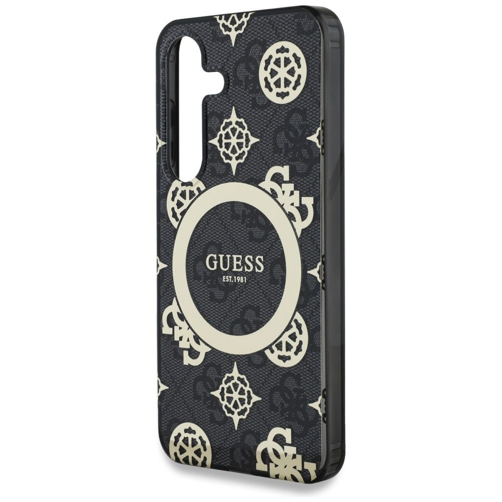 Guess HC Magnetic IML Peony on 4G Background case for Samsung Galaxy S25 black