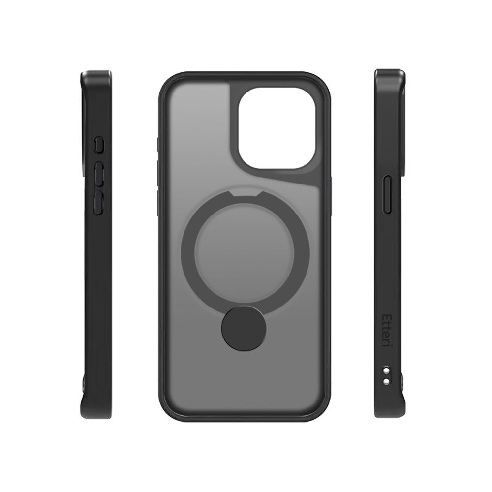 Etteri Matt Mag Ring case for iPhone 15 Pro Max 6,7" black