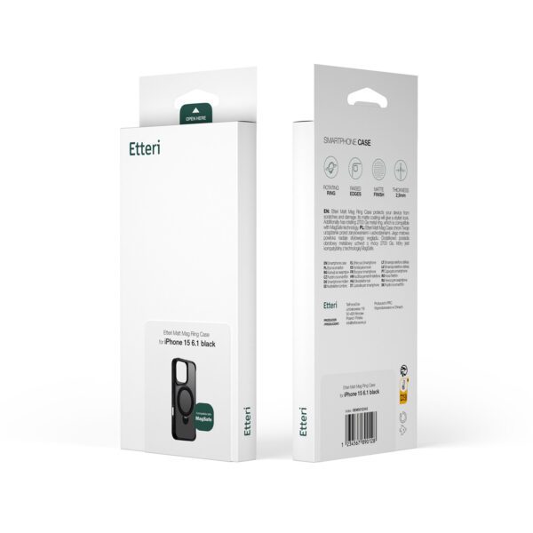 Etteri Matt Mag Ring case for iPhone 16 Pro 6,3" black