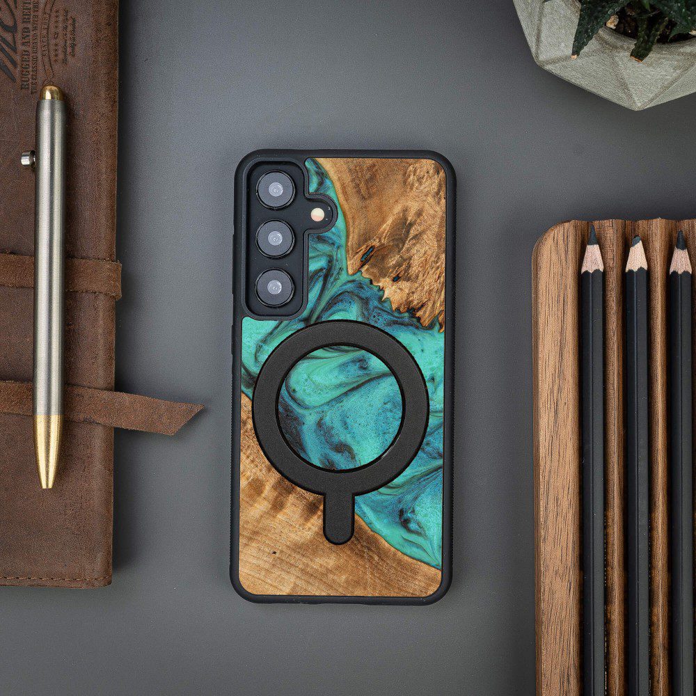 439247_oryg Bewood Unique case for Samsung Galaxy A55 5G Turquoise with MagSafe