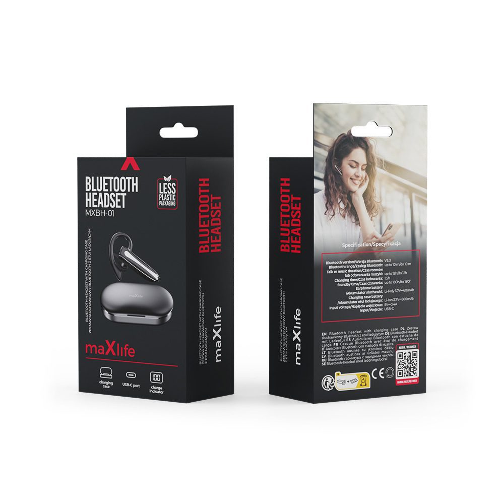 Maxlife Bluetooth headset MXBH-01 with charging case