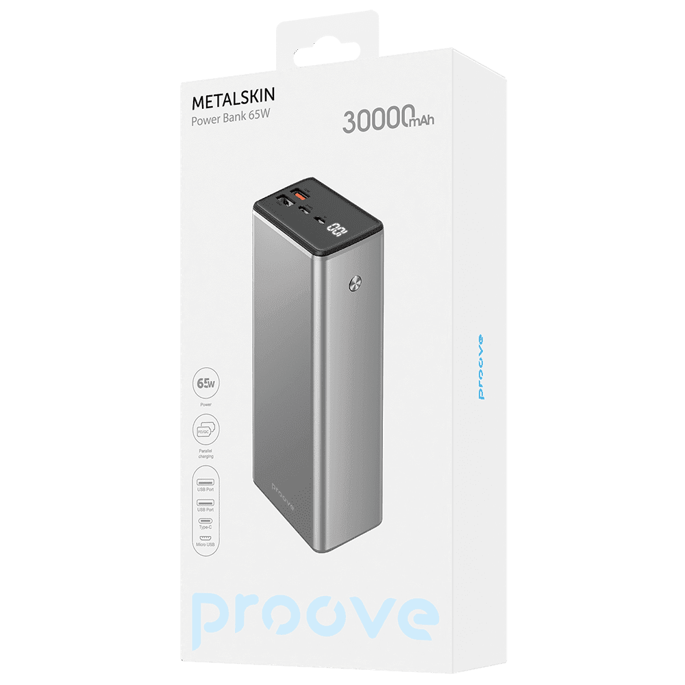 Proove power bank MetalSkin 65W 30000mAh gray
