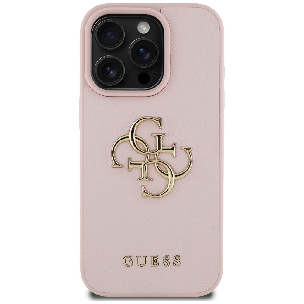 442139_oryg Guess Hardcase PU Grained Big 4G and Classic Logo Case for iPhone 16 Pro Max 6,9" Pink