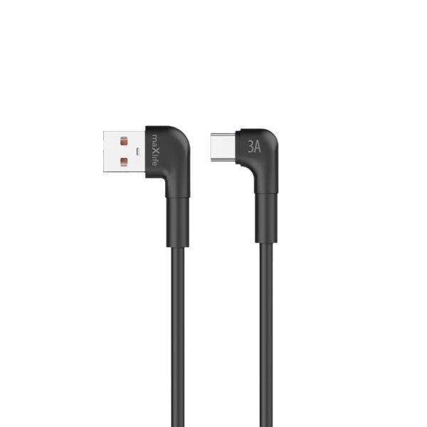 442327_oryg Maxlife MXUC-09 angle cable USB - USB-C 2,0 m 3A black
