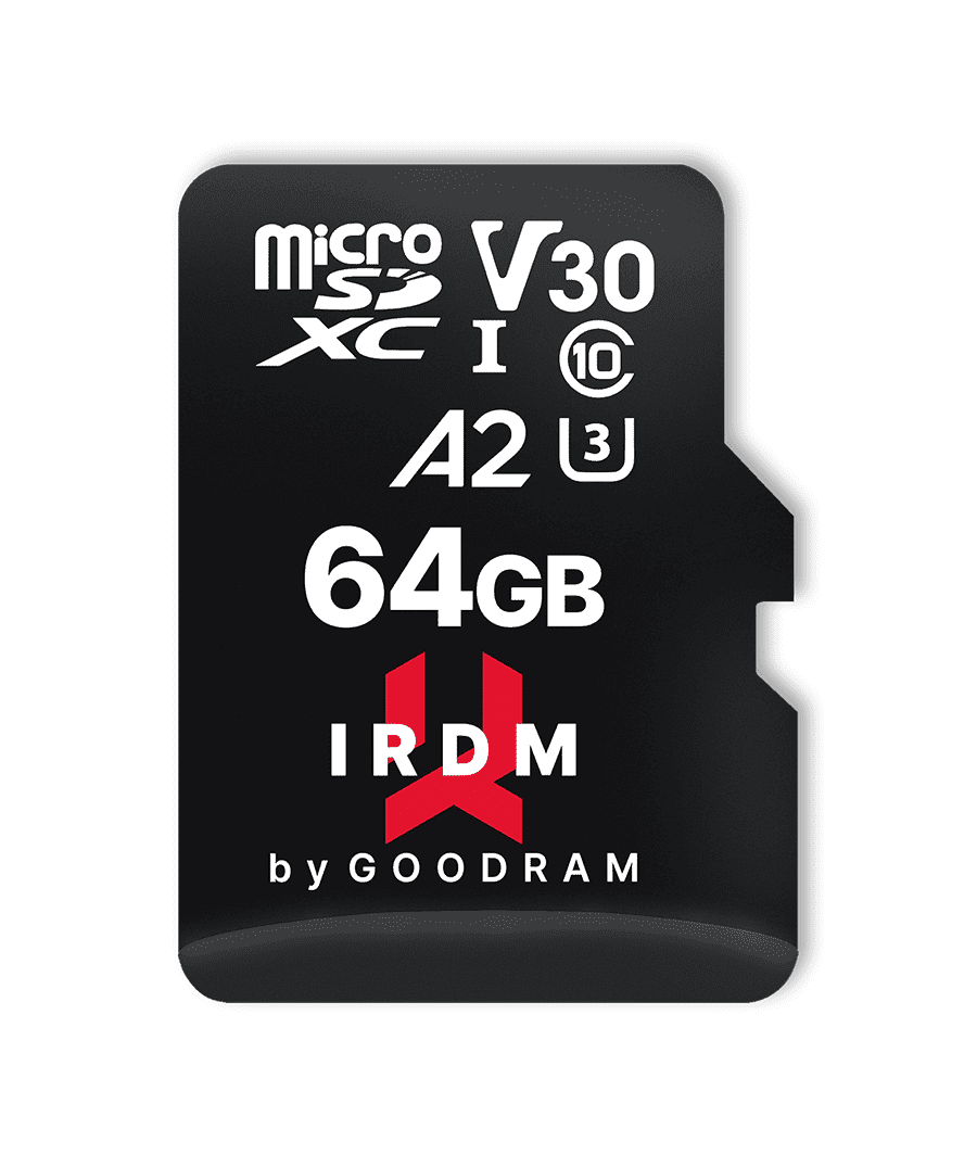 GoodRam memory card IRDM 64GB microSD UHS-I U3 V30 with adapter