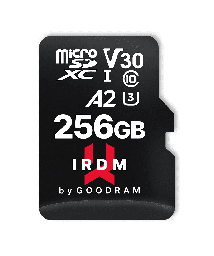 442442_oryg GoodRam memory card IRDM 256GB microSD UHS-I U3 V30 with adapter