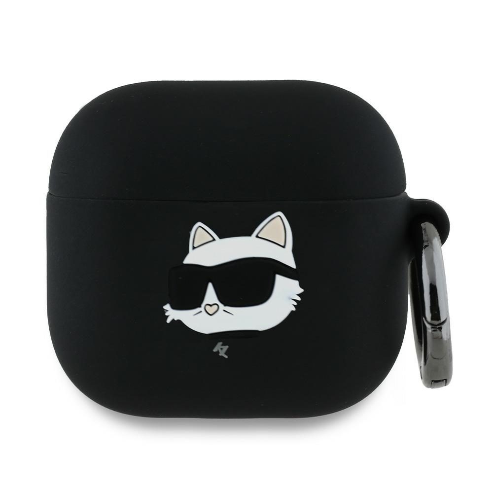 Karl Lagerfeld Cover for AirPods 4 Silicone Choupette Head 3D Black