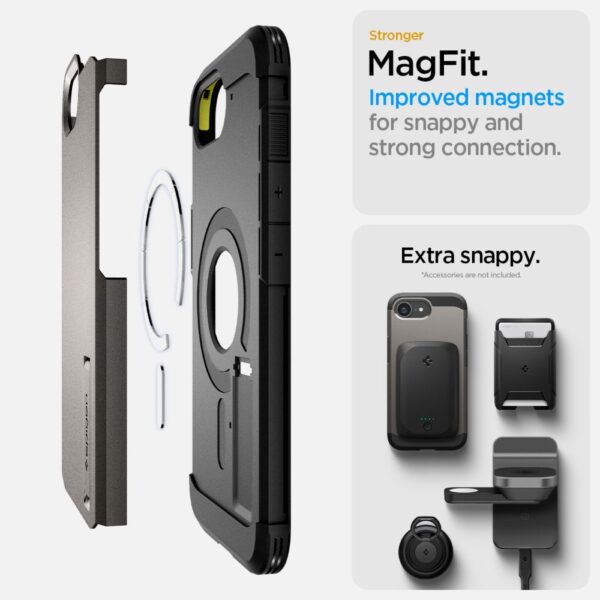 443754_oryg Spigen Tough Armor Mag MagSafe case for iPhone 16E Gunmetal