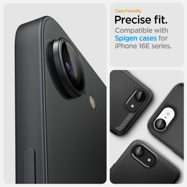 443816_oryg Spigen Optik Pro Glas.tR "EZ Fit" Camera Protector 2-Pack for iPhone 16E Black
