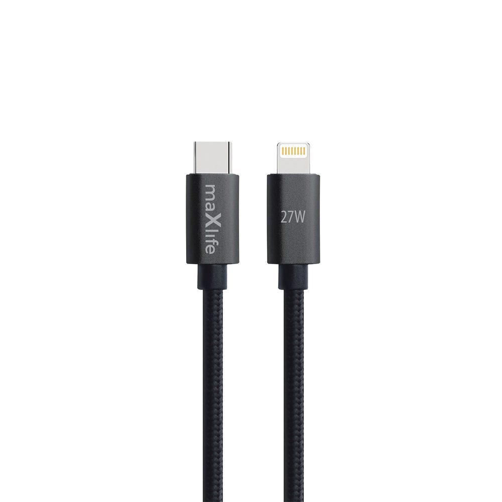 Maxlife MXUC-12 cable USB-C - Lightning 2,0 m 27W black