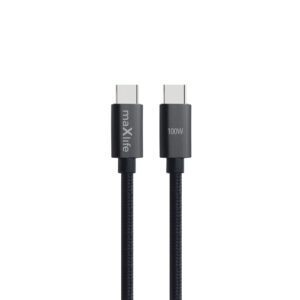 Maxlife MXUC-12 cable USB-C - USB-C 1,0 m 100W black