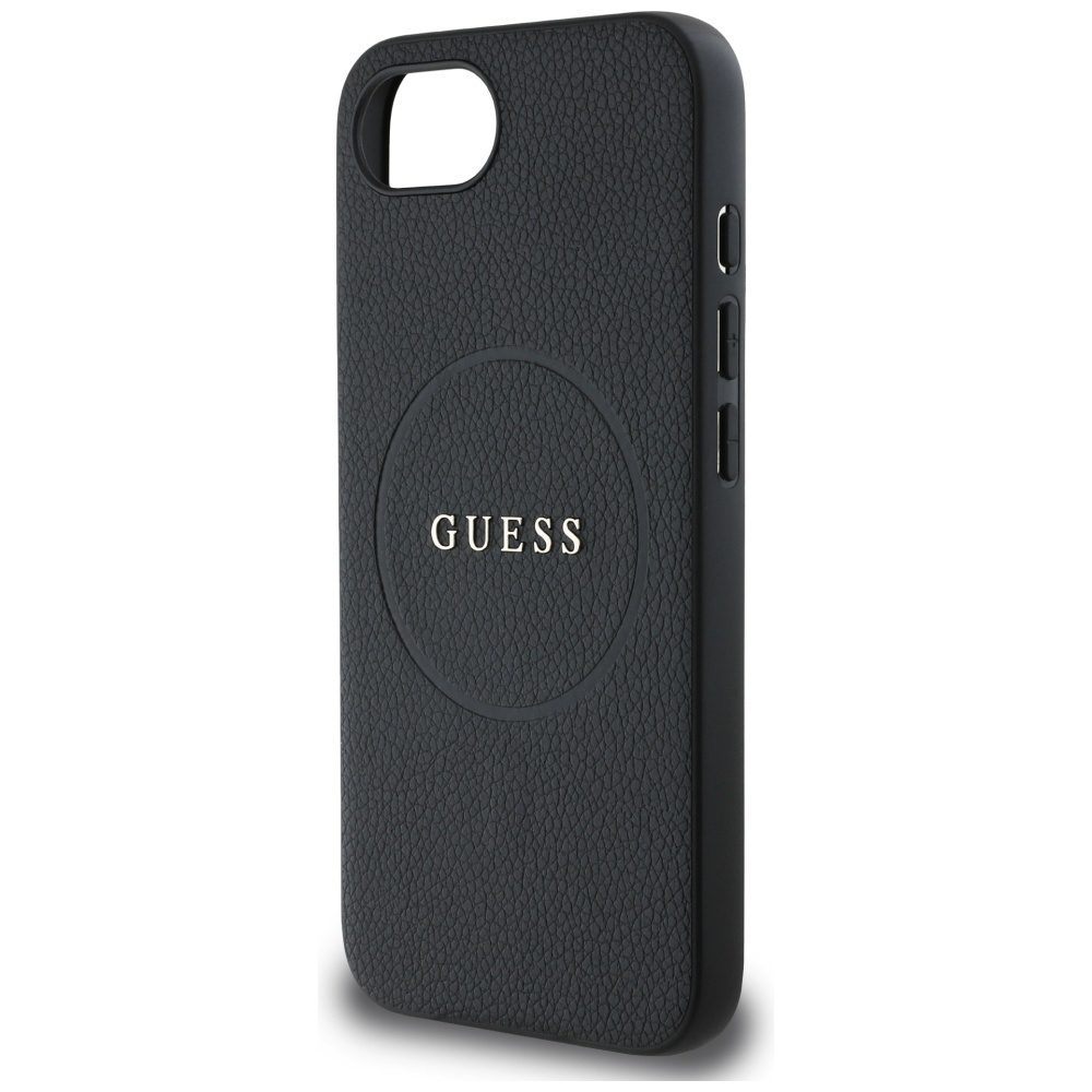 445040_oryg Guess HC MagSafe PU Grained Gold Ring case for iPhone 16e Black
