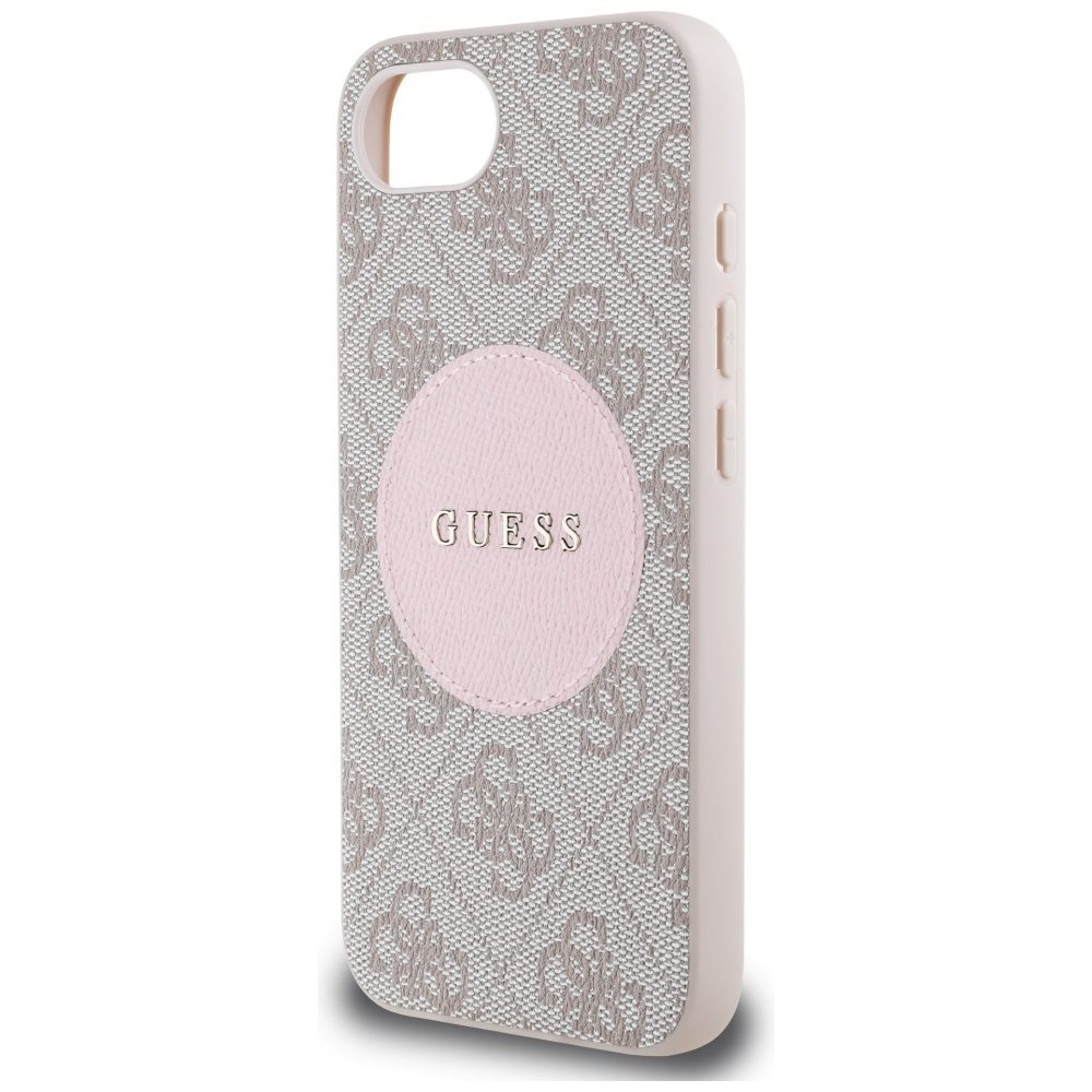 Guess HC MagSafe PU 4G Circle with Classic Logo case for iPhone 16e Pink