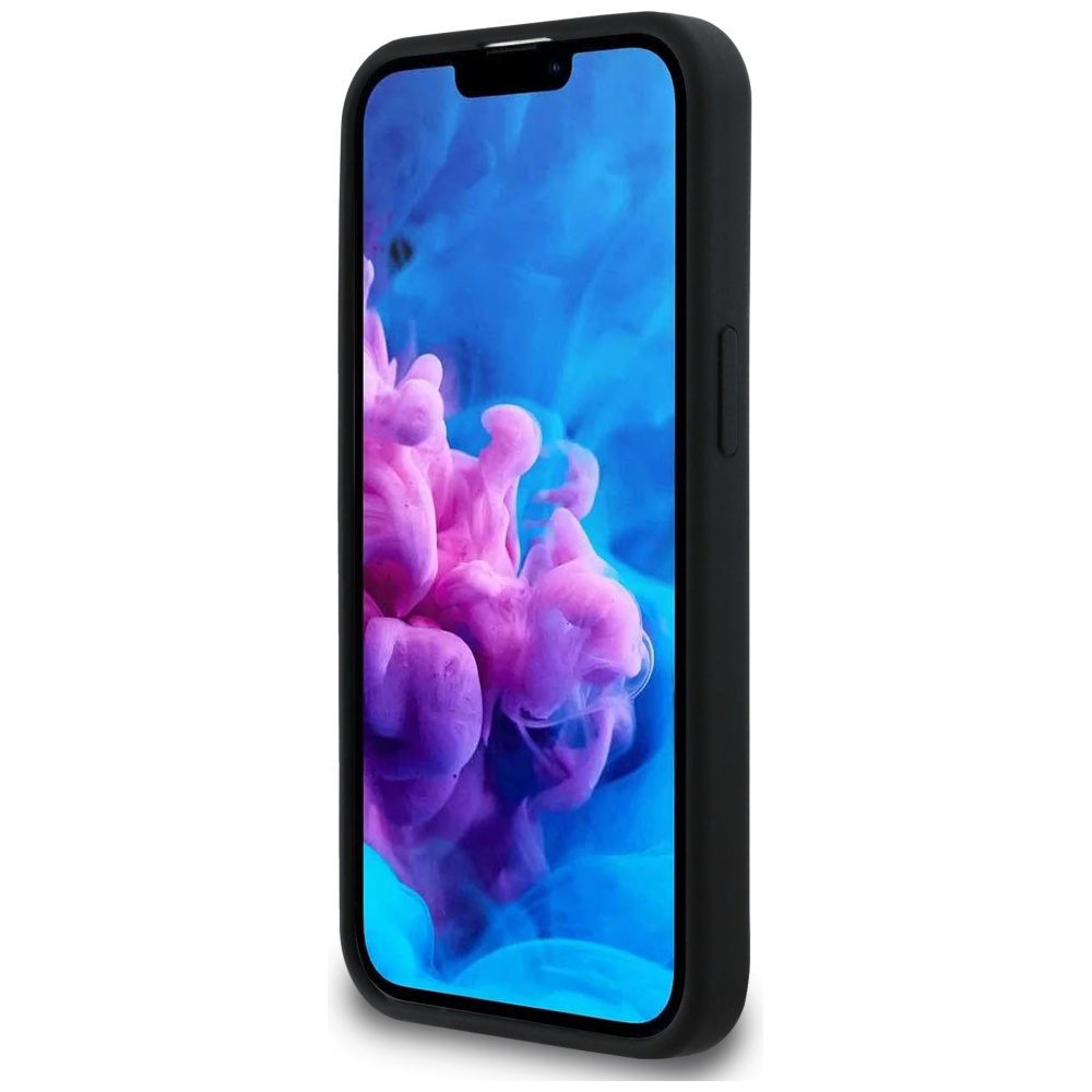 Guess HC Silicone Script Metal Logo Case for iPhone 16e Black