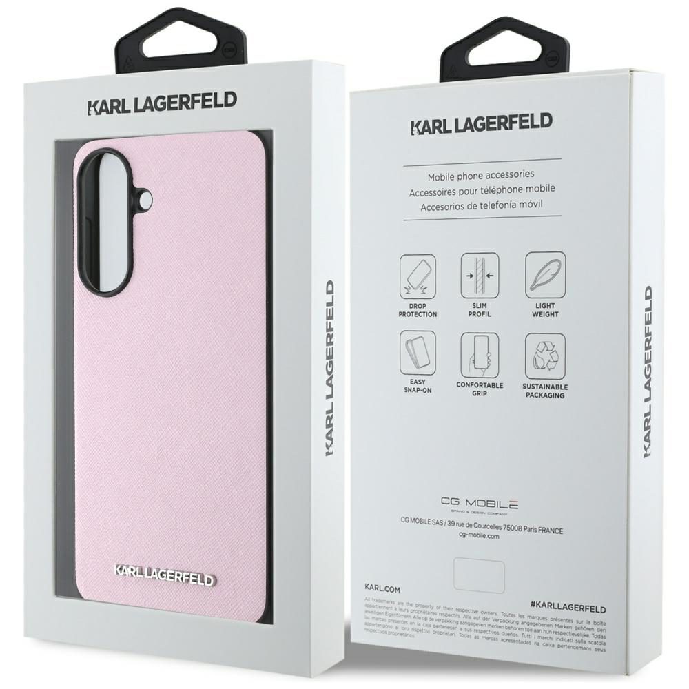 Karl Lagerfeld HC Saffiano Metal Logo Case for Samsung Galaxy A56 Pink