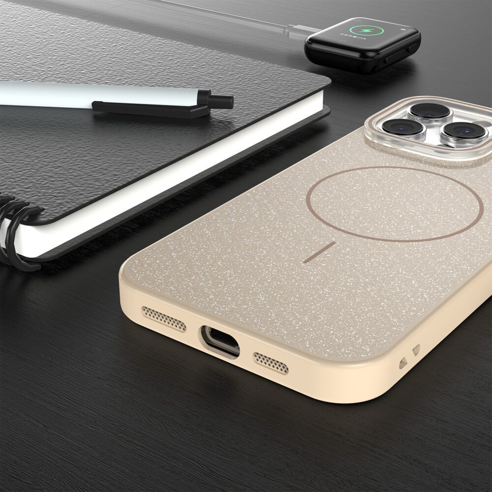 445317_oryg Glitter Thin Mag case for iPhone 17 6,3" brown