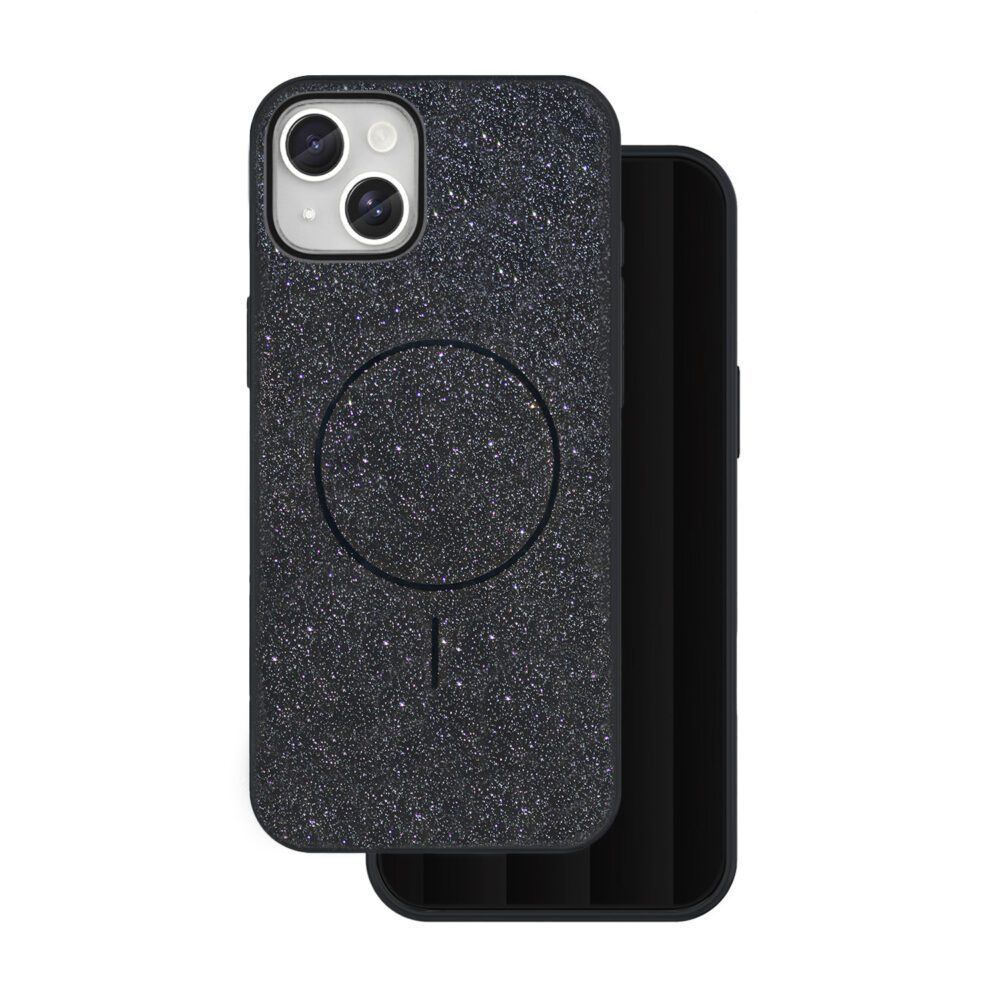 Glitter Thin Mag case for iPhone 13 6,1" black