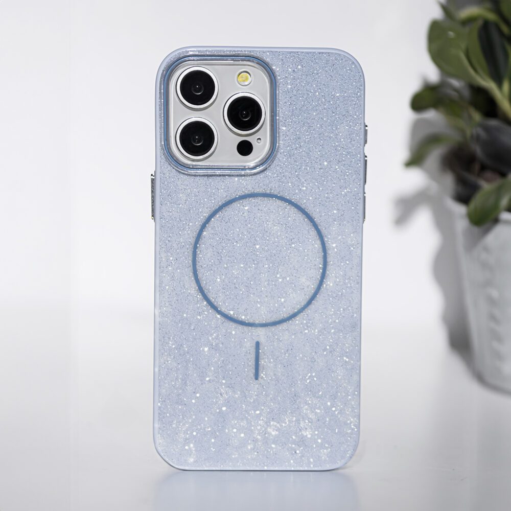 Glitter Thin Mag case for iPhone 17 Pro Max 6,9" blue